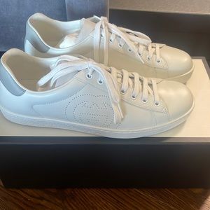 Gucci White Grey Ace sneakers Interlocking GG